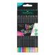 Faber-Castell - Buntstifte Black Edition 12er Neon & Pastel Set 