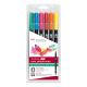 ABT Dual Brush Pen, 6-Farben-Set - Farben dermatologisch getestet