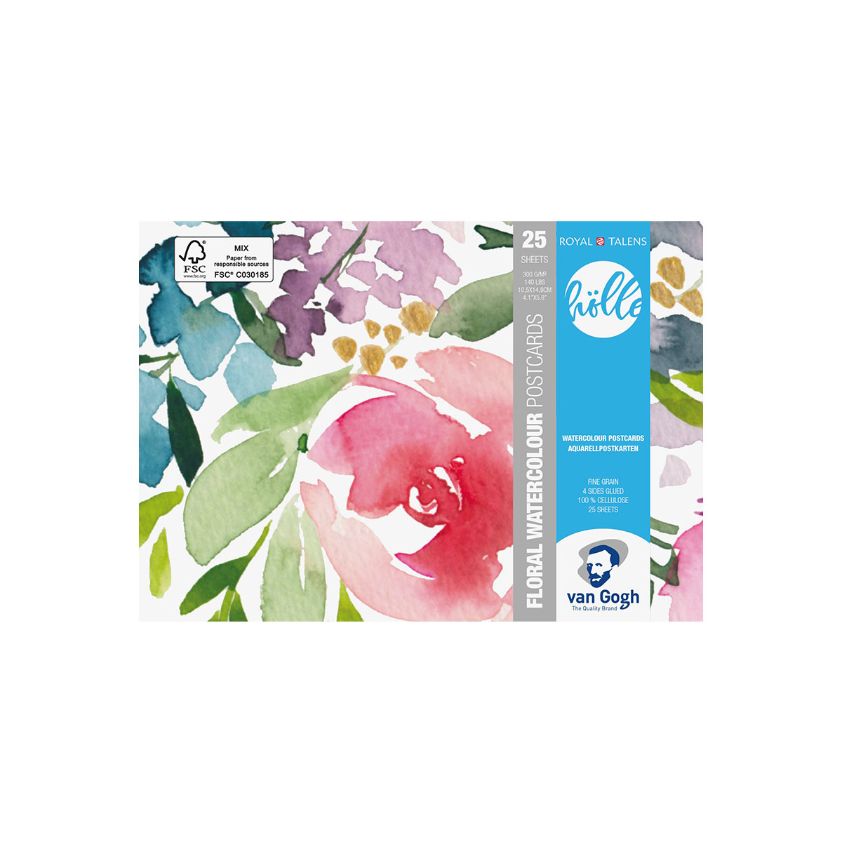 Van Gogh Aquarellpapierblock – 12 Blatt, 140lb/300g, Kaltgepresst, 30x40 Cm, 4-seitig Geleimt
