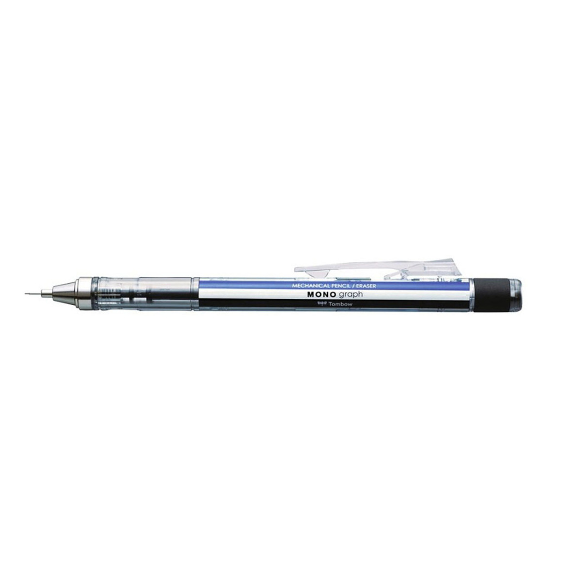 Tombow Monografie Druckbleistift – 0,5 Mm, Mit Shaker-Funktion Und Mono-Radiergummi – Neonblauer Korpus, Modell DPA-134B