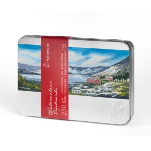 Aquarell-Postkarten Metallbox 230g/m² rau